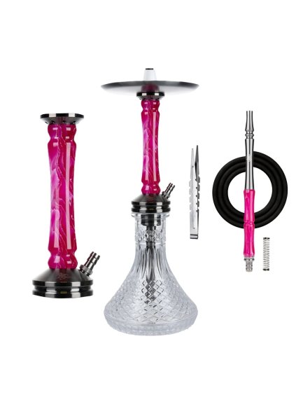 jookah edelstahl shisha straight flush black steel pink