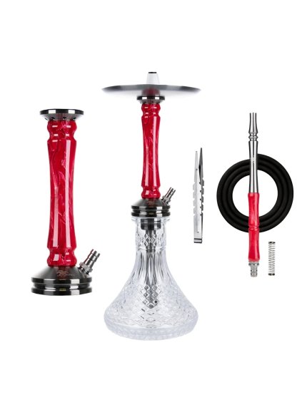 jookah edelstahl shisha straight flush black steel red