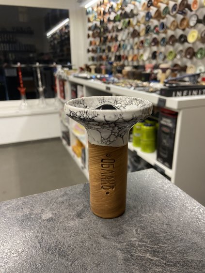 Korunka pro vodní dýmku - Oblako Flow Black on White Marble