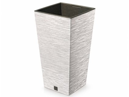 242936 obal na kvetnik furu square eco wood 2v1 plast 24x24x45cm