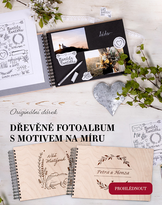 Dřevěné fotoalbum, s motivem na míru
