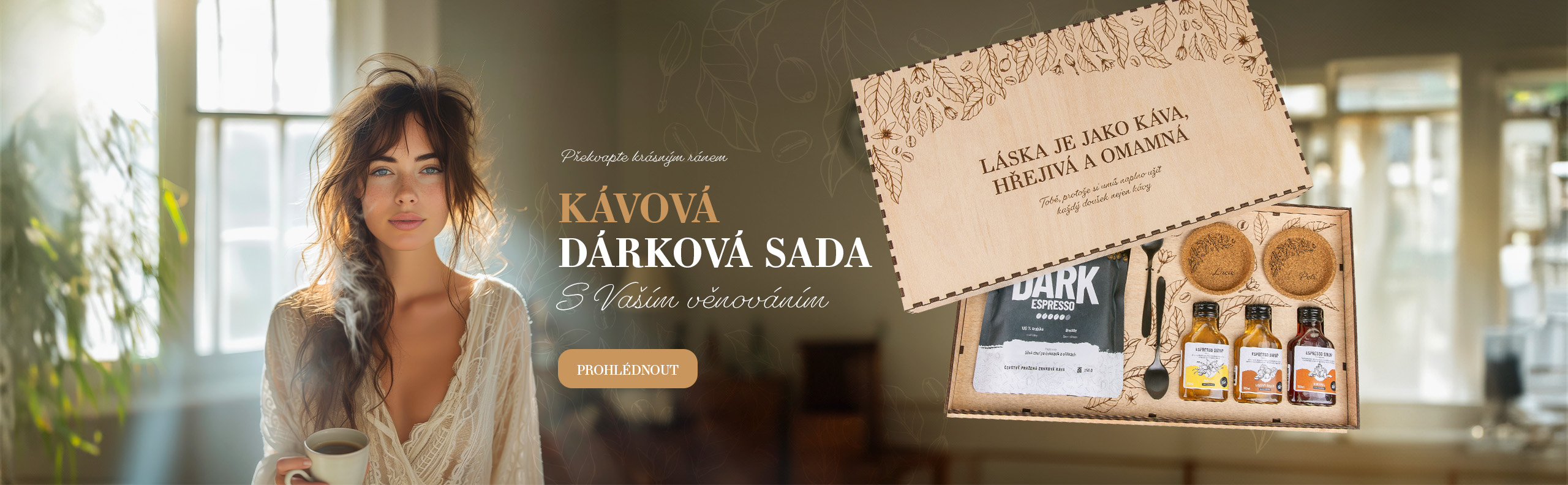 Kávová sada HOORAY v prémiovém dřevěném boxu s vaším věnováním