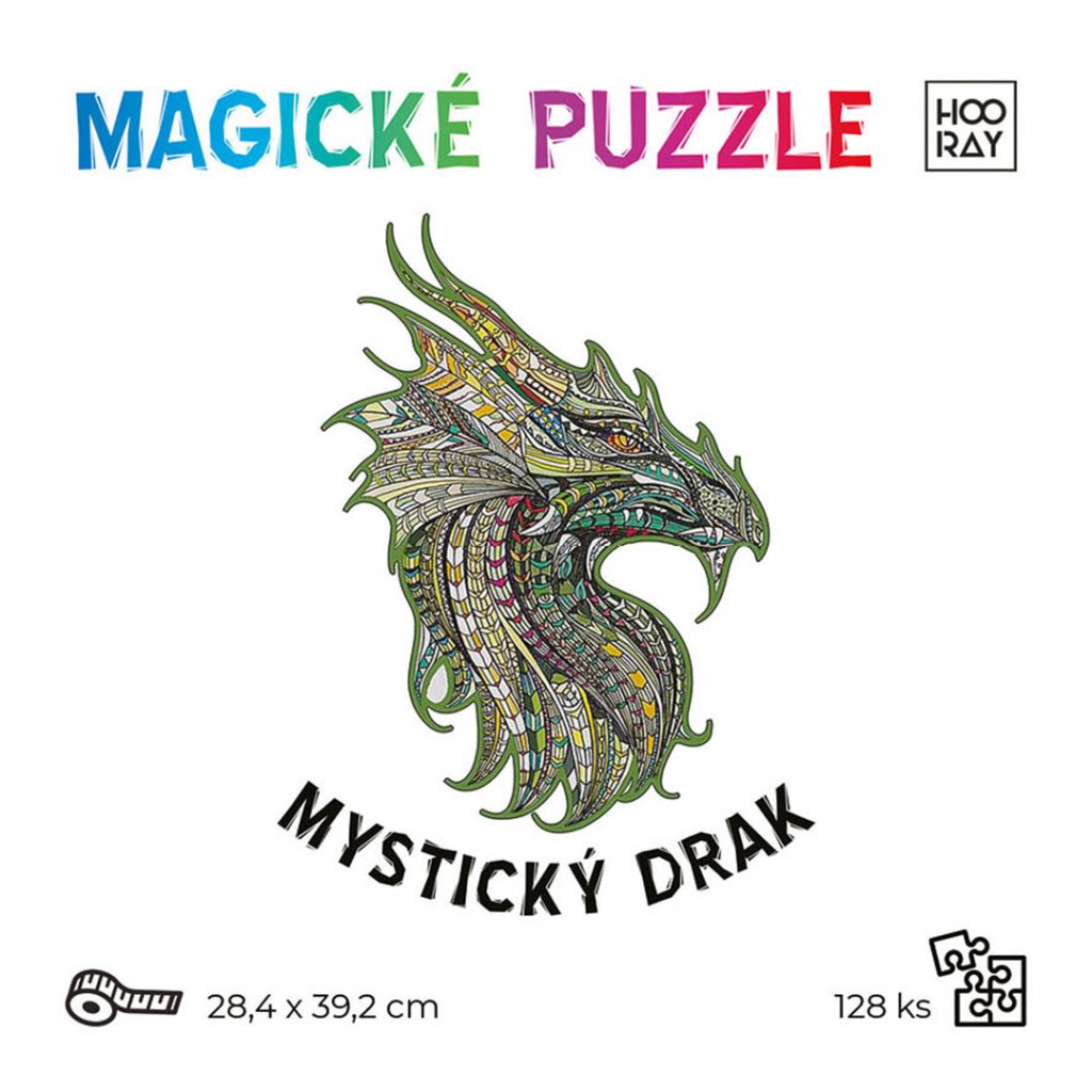 Magické dřevěné puzzle - Mystický drak