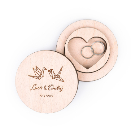 Krabička na prstýnky s vaším motivem, světlá