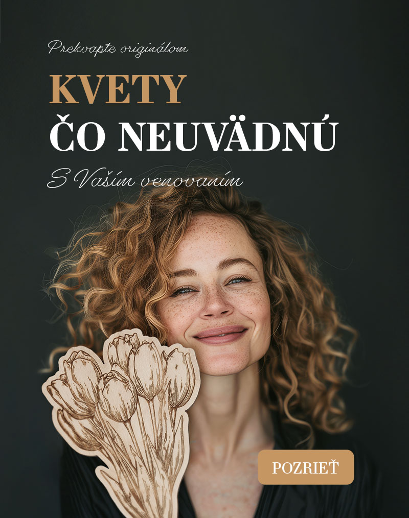 Drevená kytica Hooray s ceduľkou s menom a zadným venovaním