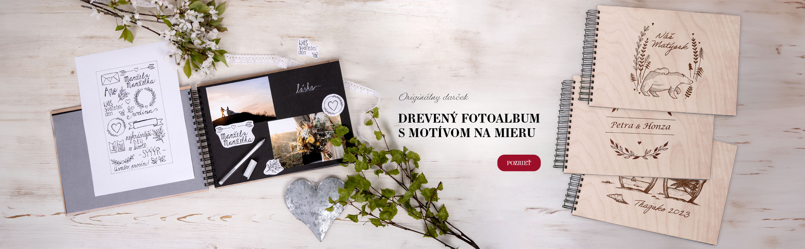 Drevený fotoalbum