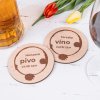 Párové podložky HOORAY drevené víno pivo darček