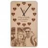 Nástěnné hodiny s vlastní fotografií a srdcem HOORAY