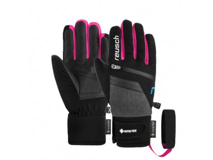 Reusch Travis GORE TEX Junior 6261302 7771 black grey pink 1 removebg preview