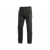 Kalhoty CXS AKRON, pánské, softshell, černé s HV žluto/oranžovými doplňky