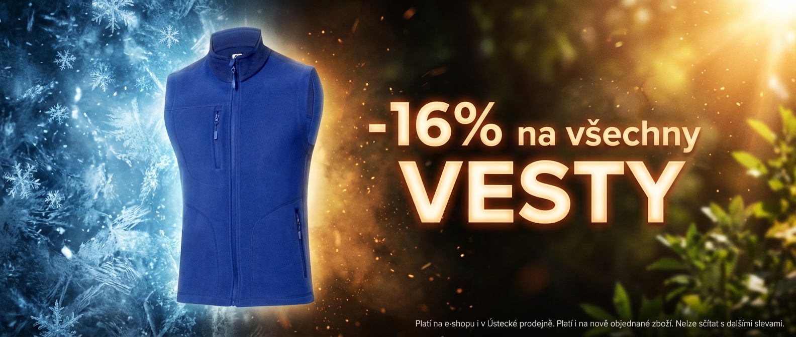 16% sleva na všechny vesty