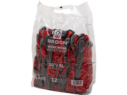 Máčené rukavice ARDON®BLADE - maloobchodní balení 12 párů (Velikost 09, Barva červené odstíny)