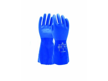 Chemické rukavice SHOWA 660 (Velikost 09, Barva modré odstíny)