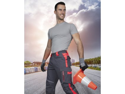 Kalhoty ARDON®NEON zkrácené šedo-červená (Velikost S, Barva červené odstíny)