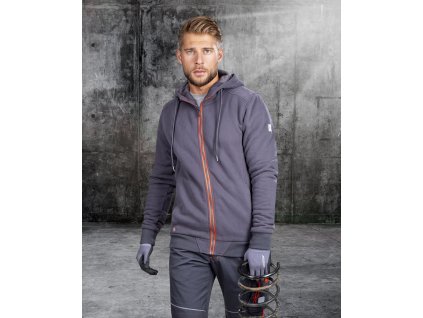 Mikina ARDON®M003 šedo-červená (Velikost S, Barva šedé odstíny)