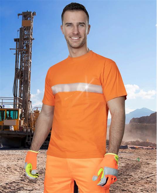 Tričko ARDON®XAVER s reflex. pruhem oranžová Barva: Oranžová, Velikost: XL