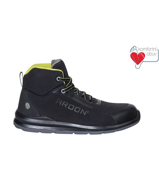 Bezpečnostní kotníková obuv ARDON®SOFTEX HIGH S1P Barva: Černo-žlutá, Velikost: 41