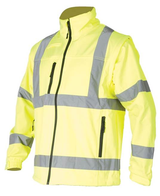 Bunda softshelová hi-viz žlutá S428 DOPRODEJ