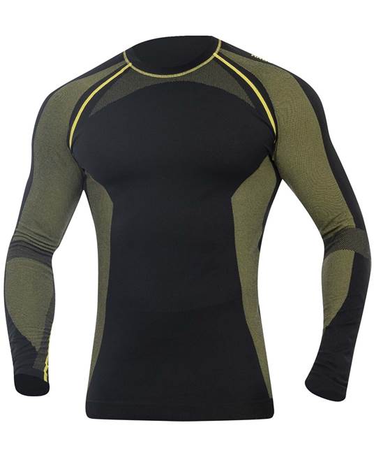 Bezešvé funkční tričko s dlouhým rukávem ARDON® AKREC černo-žlutá Barva: Černá, Velikost: XXL