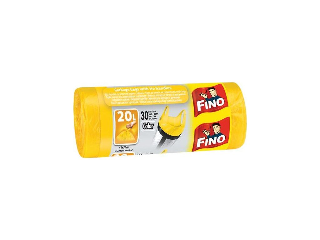 Vrecia zaväzovacie FINO Color 20 l, 7 mic., 44 x 50 cm, žlté (30 ks)