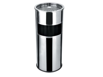 Smetný kôš, exteriérový, s popolníkom,  25x58 cm, inox