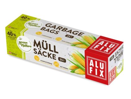 Vrecia na odpadky, 25 l, 10 ks, ALUFIX "Green Nature"