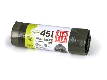 Vrecia na odpadky, zaťahovacie, 45 l, 20 ks, ALUFIX "Green Nature"