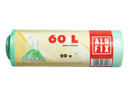 Vrecia na odpad, zaťahovacie, 60l, 20 ks, ALUFIX