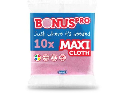 Čistiaca utierka, univerzálna, 10 ks, BONUS "Professional Maxi", pink