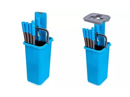 MOP SET plochý s vedrom pre bezdotykové žmýkanie, modrý , verzia 2021