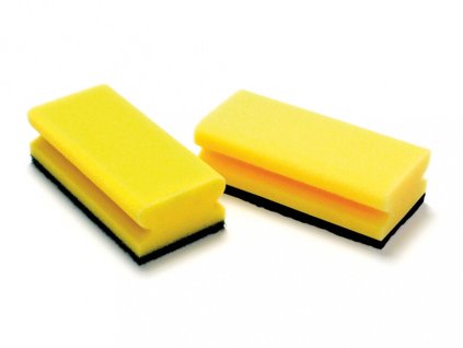 Špongia tvarovaná MAXI žltočierna/modrá