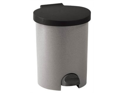 Smetný kôš, s pedálom, plastový, 15 l, CURVER, sivý