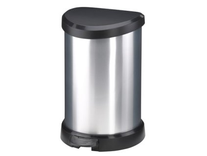 Smetný kôš, s pedálom, kovový efekt, 20 l, CURVER