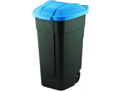 Smetný kôš, s kolieskami, plastový, 110l, CURVER, modrý/čierny
