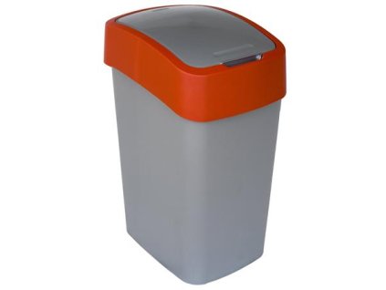 Smetný kôš s odchylovacím vrchnákom, na triedenie odpadu, plastový, 50 l, CURVER, červený/sivý