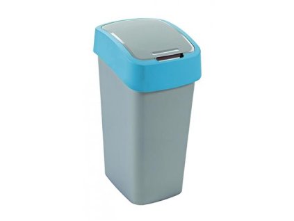 Smetný kôš s odchylovacím vrchnákom, na triedenie odpadu, plastový, 50 l, CURVER, modrý/sivý