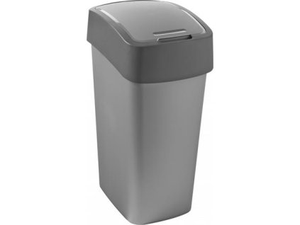 Smetný kôš s odchylovacím vrchnákom, na triedenie odpadu, plastový, 50 l, CURVER, sivý/sivý