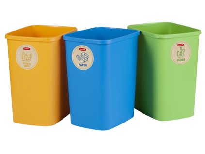 Odpadkový kôš na triedený odpad, plastový, 3x25 liter, CURVER "ECO Friendly"