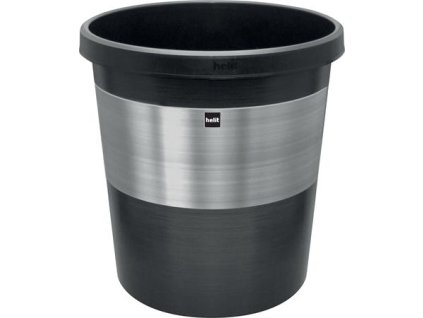 Smetný kôš, 18 l, z nerezovej ocele, HELIT "The pure elegance", strieborno-čierny