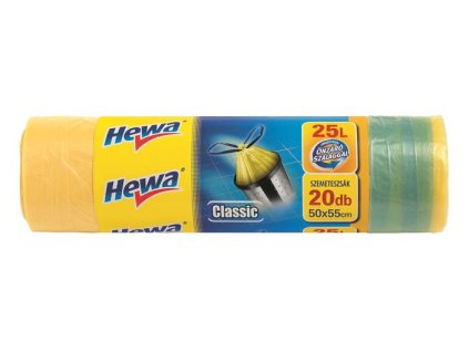 Vrecká do smetných košov s viazaním, 25 l, 20 ks/bal, HEWA