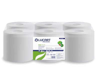 Papierové utierky, kotúčové, 2 vrstvové, LUCART "Eco", biele