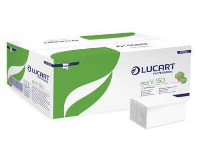 Papierové utierky, Z/V ohyb, 2 vrstvové, LUCART "Eco", biele