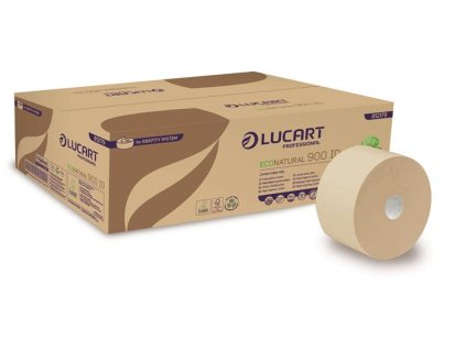 Toaletný papier, 2-vrstvový, veľký kotúč, 19 cm priemer, LUCART "Eco Natural 900 ID", havana hnedá