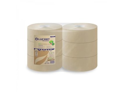 Toaletný papier, 2-vrstvový, veľký kotúč, priemer 24,5 cm, LUCART "Eco Natural 300", havanna hnedá