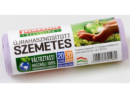 Vrecia na odpadky, recyklované, 20 l, 20 db, 45x50 cm, MAZZINI