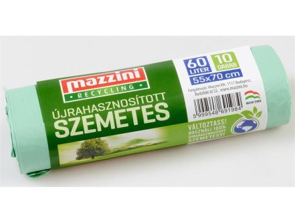 Vrecia na odpadky, recyklované, 60 l, 10 ks, 55x70 cm, MAZZINI