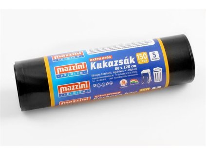 Vrecia na odpadky, extra silné, 150 l, 5 ks, 80x120 cm, MAZZINI "Premium"