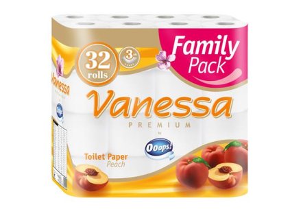 Toaletný papier, 3 vrstvový, 32 kotúčov, "Vanessa"