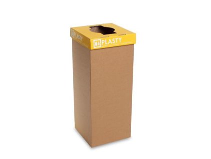 Odpadkový kôš na triedenie odpadkov, recyklovaný, SK popis, 60 l, RECOBIN "Office", žltá