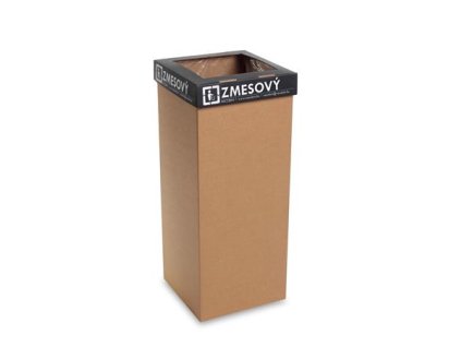 Odpadkový kôš na triedenie odpadkov, recyklovaný, SK popis, 60 l, RECOBIN "Office", čierna